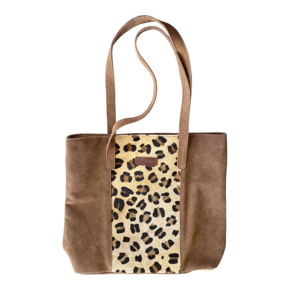 Jane Marie Jungle Large Tote, Leopard Furon & Suede - Picture 1 of 6